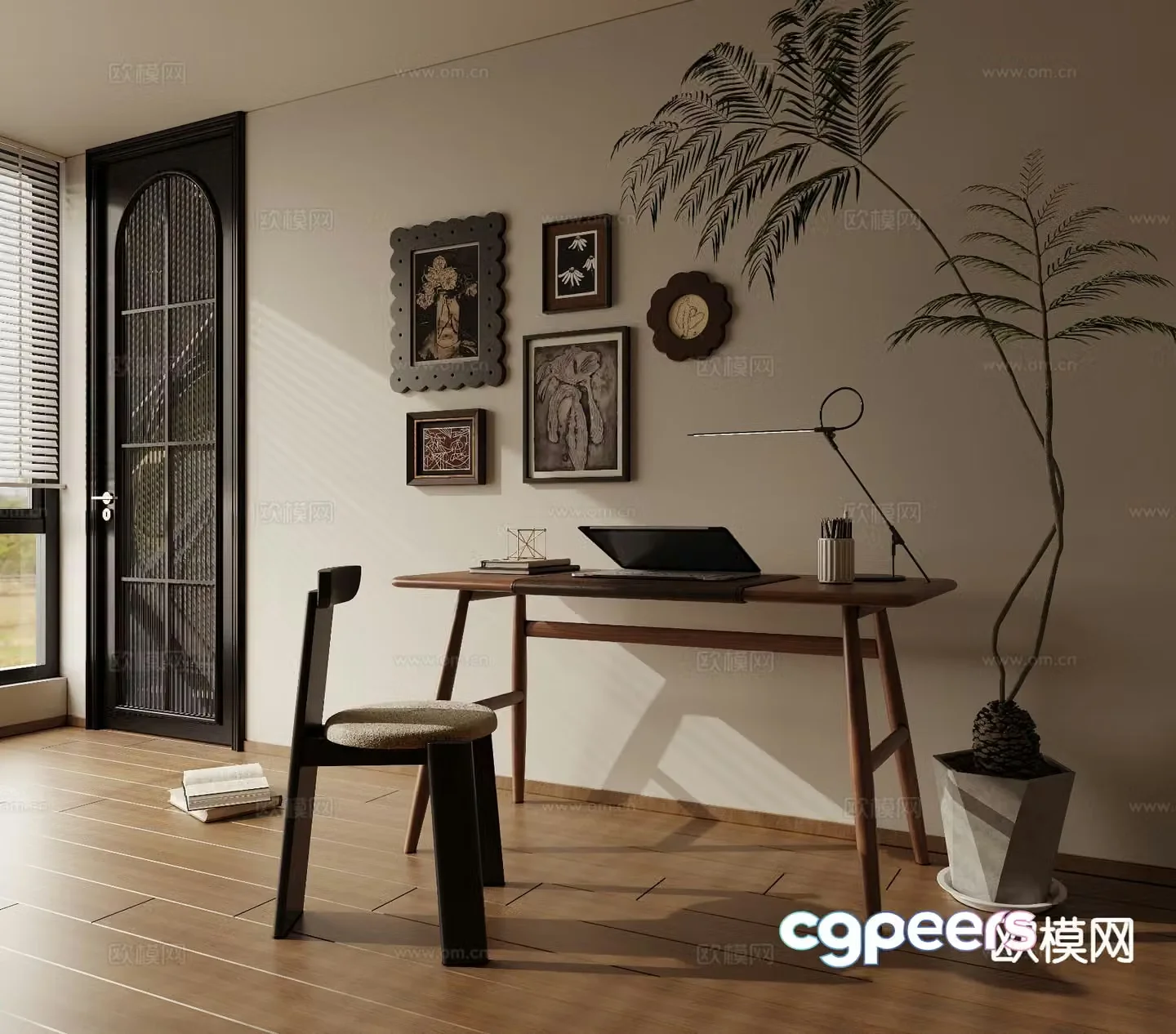 Medieval style desk desk 3d model