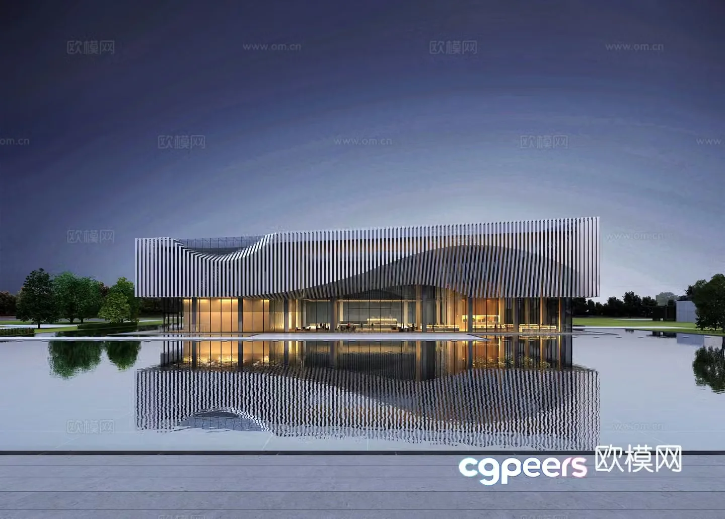 Architecture Cultural Center Science and Technology Museum Exhibition Hall Theater Commercial Building 3D Model
