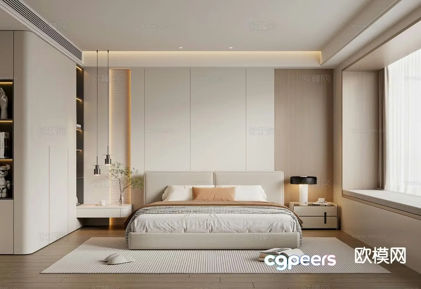 Cream style bedroom master bedroom 3d model