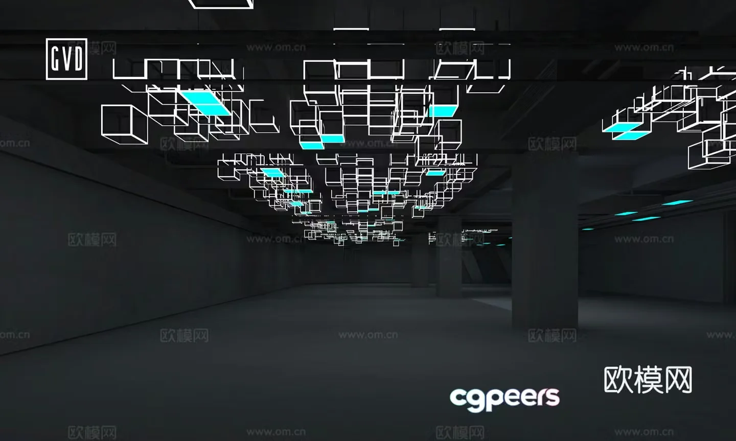 Exhibition and Exhibition Hall Modern Exhibition Hall Multimedia Device Lighting Device Lighting Matrix Top 3D Model
