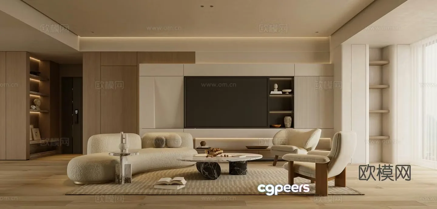 Wabi-sabi living room 3d model