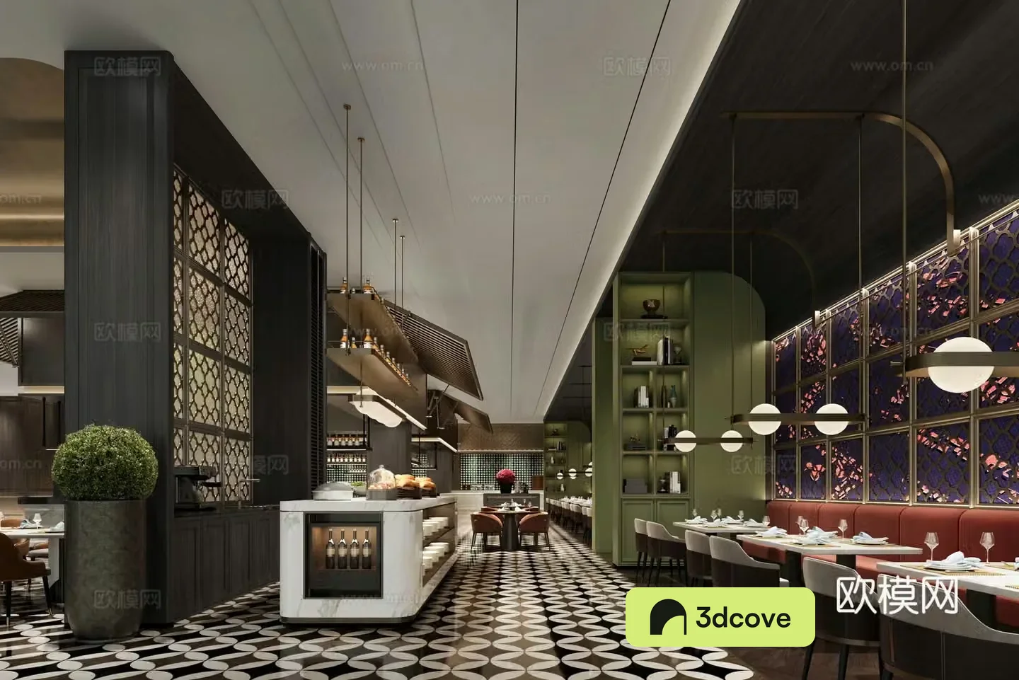 Full-time buffet restaurant hotel light luxury Italian