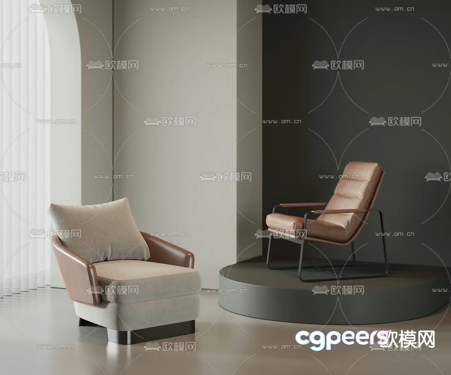 Single sofa armrest sofa 3d model
