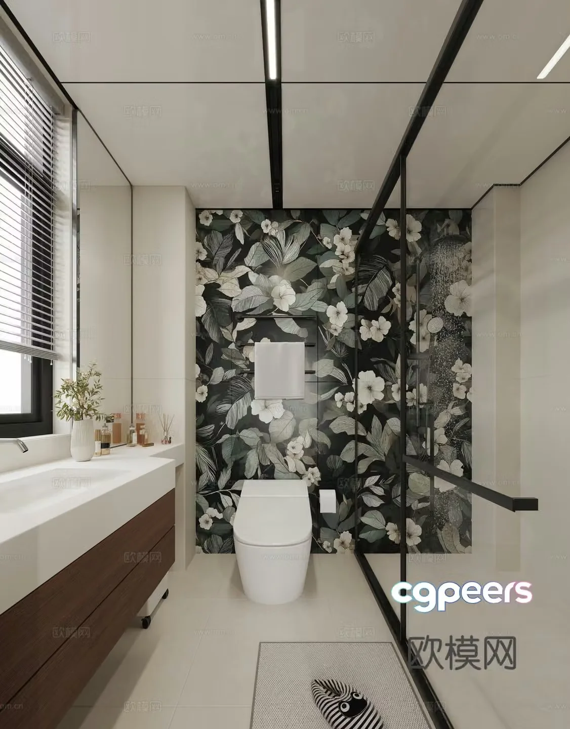 3D model of medieval style main bathroom