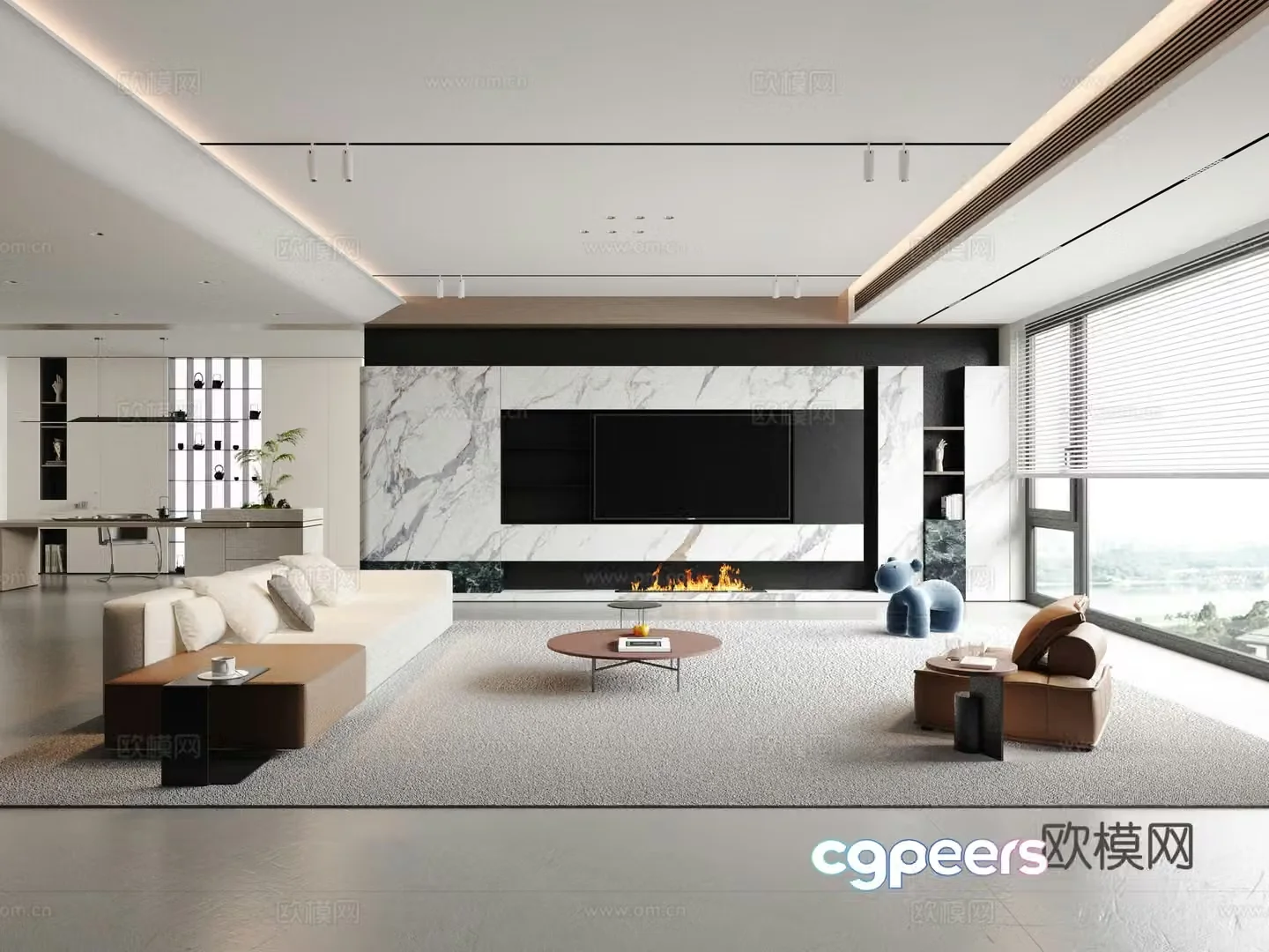 Modern living room 3d model