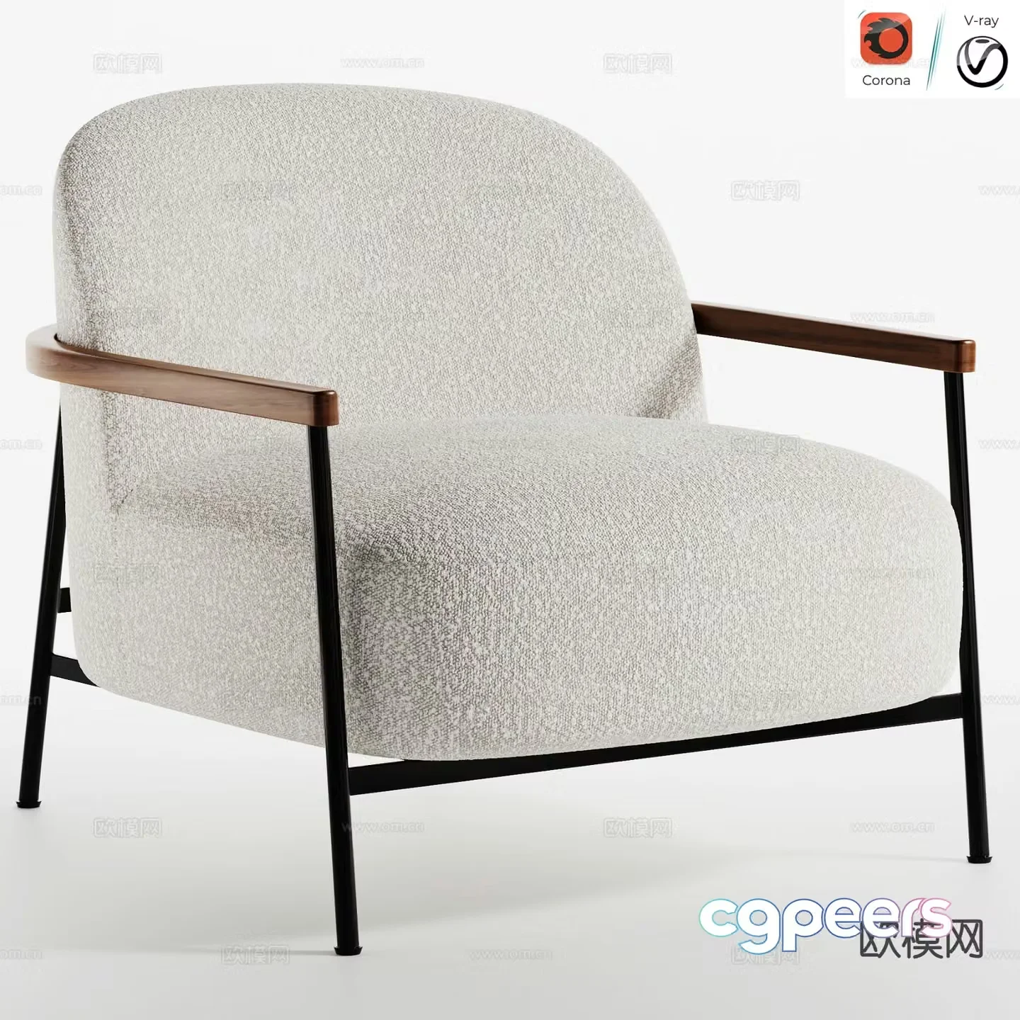 Sejour Lounge modern single sofa 3d model