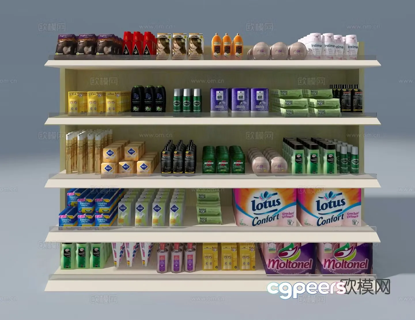 Supermarket shelves daily necessities shelf 3d model