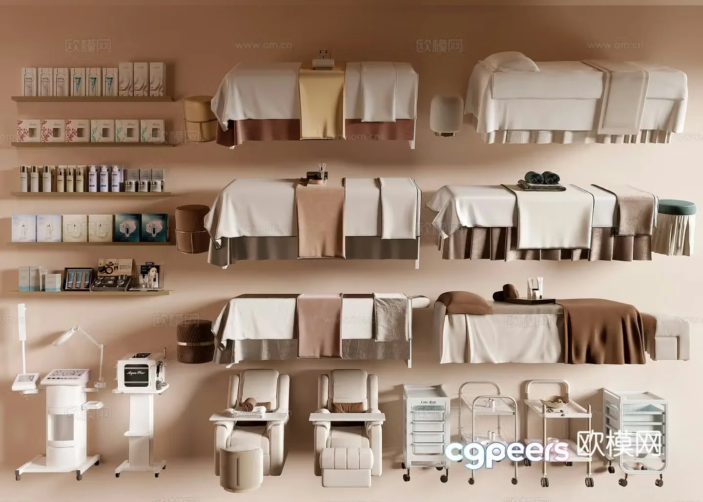Beauty bed Beauty instrument Skin care products 3D model