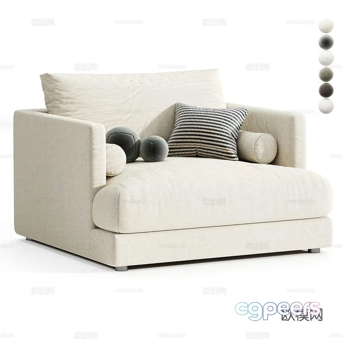 Modern Italian Ibiza casual sofa 3d model