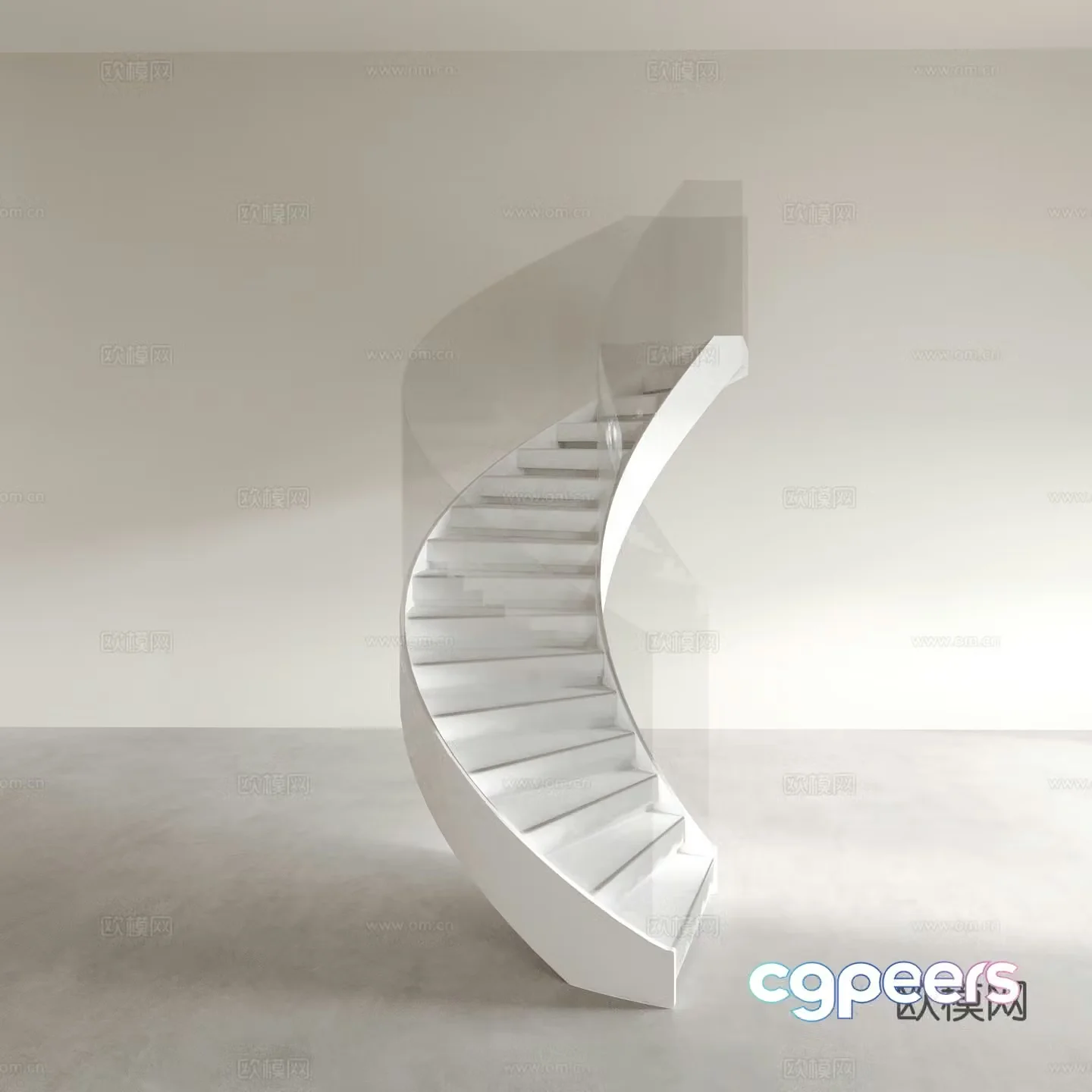 spiral staircase steps 3d model
