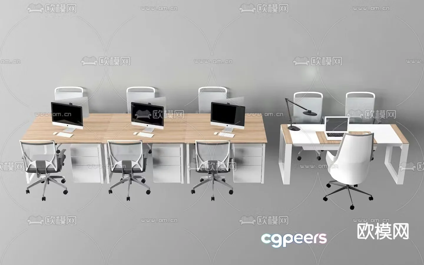 Office desk and chair 3d model