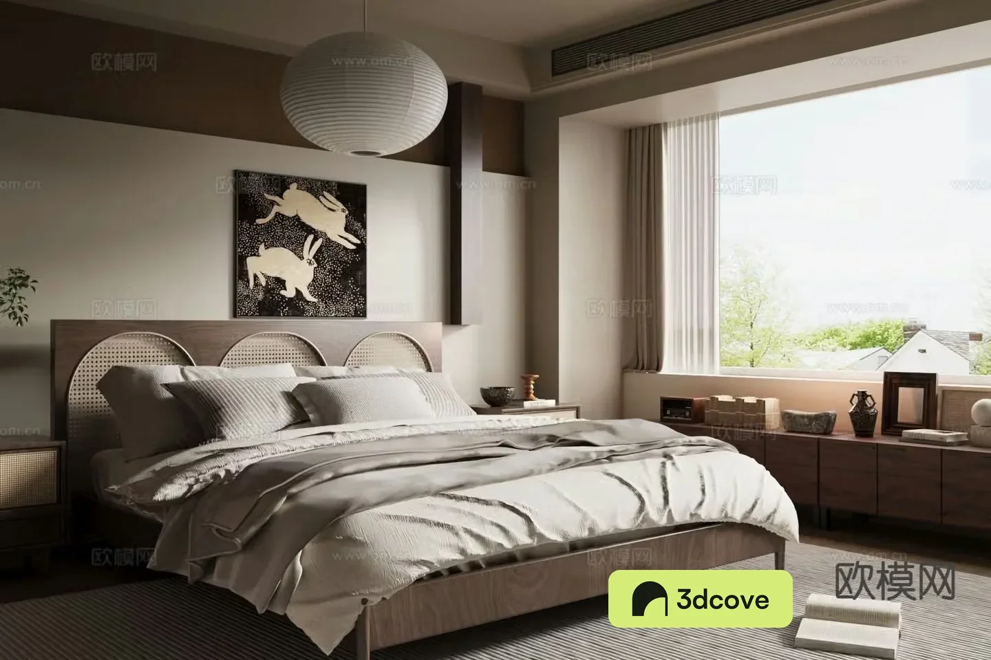 Middle-aged double bed 3D model