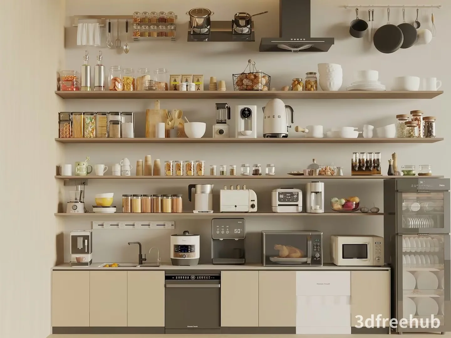 Modern Kitchen 3D Model – 22873 – VRAY Render