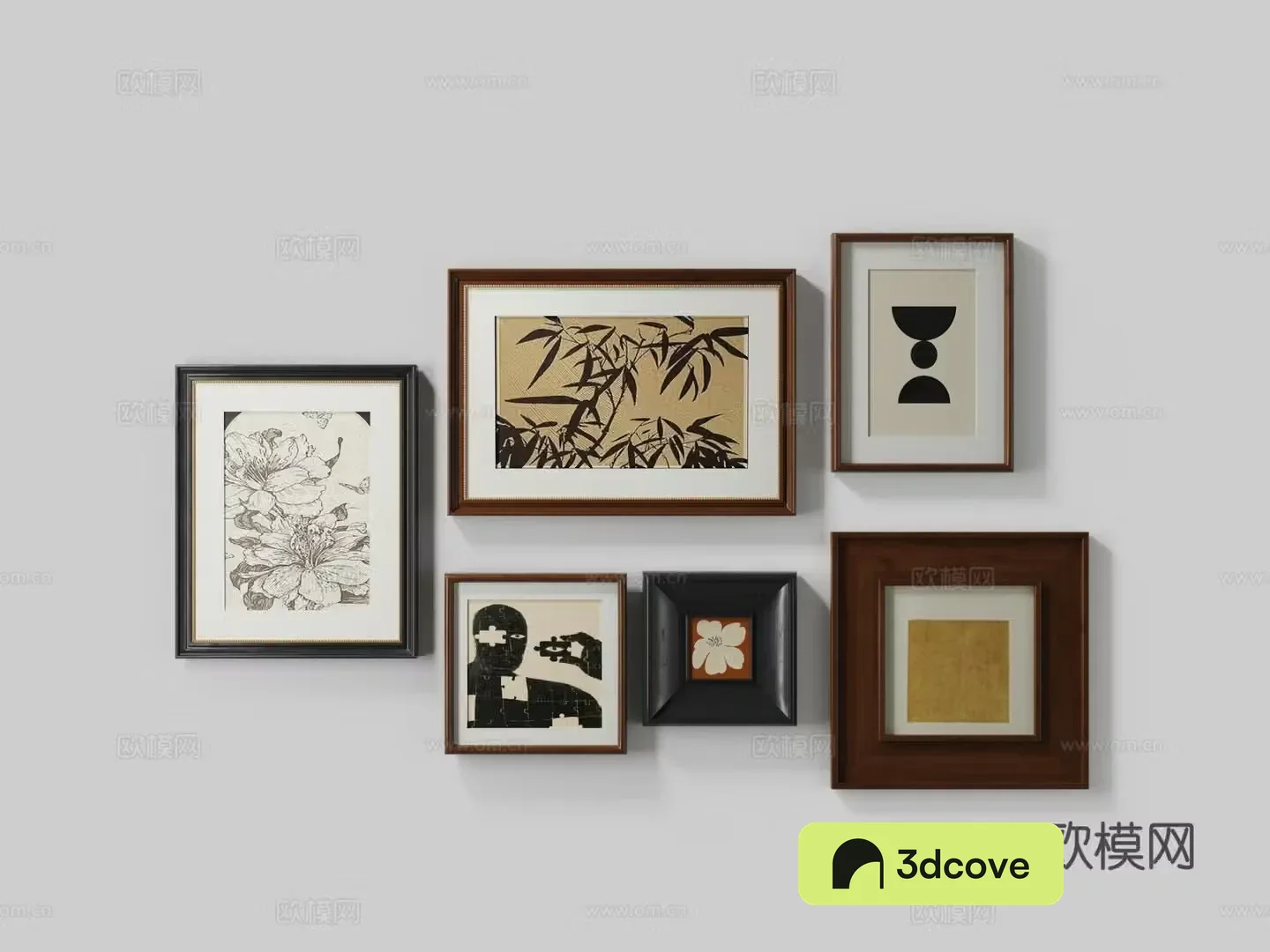 European style wall hanging painting combination