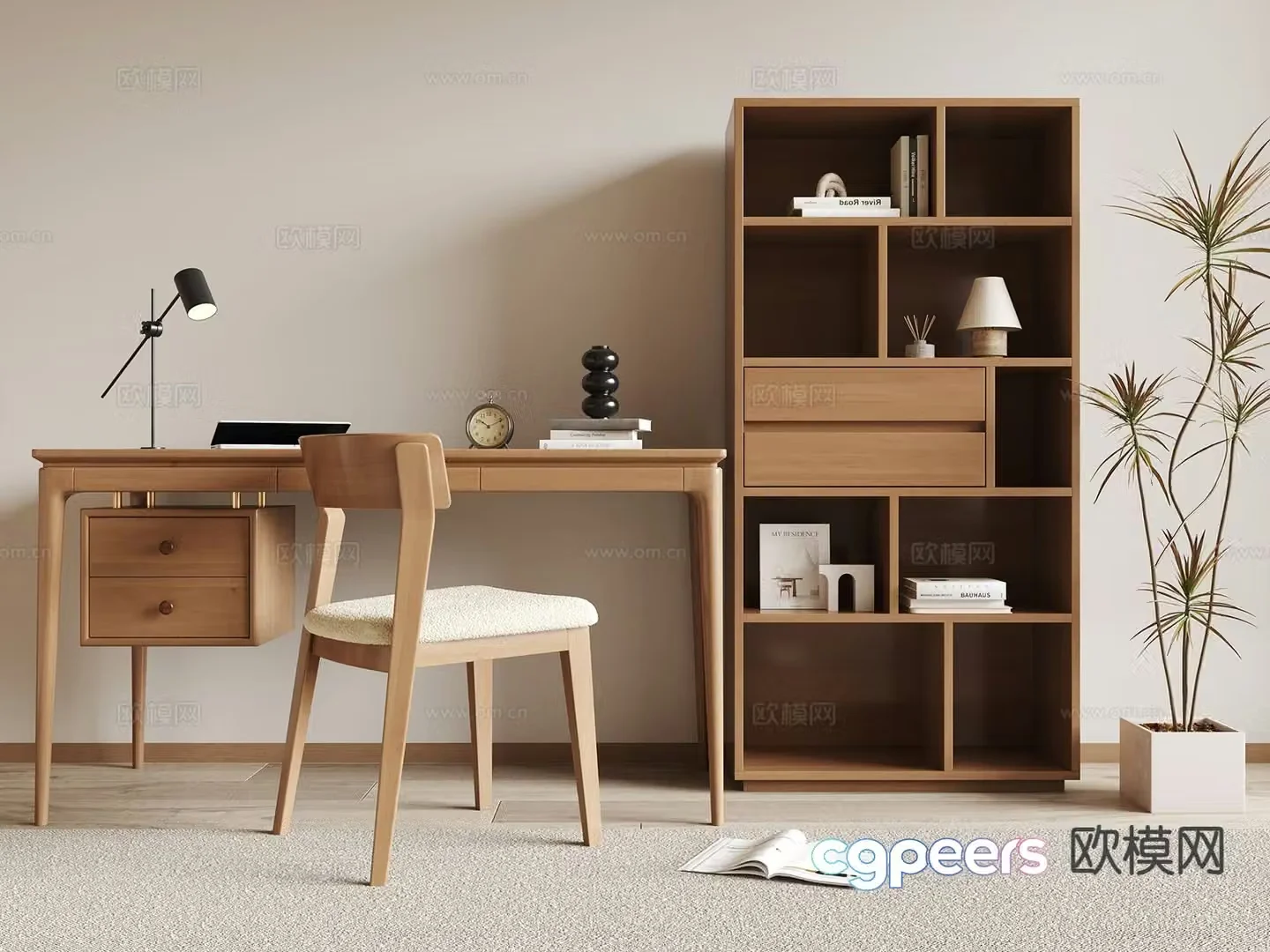 Wabi-sabi desk desk 3d model