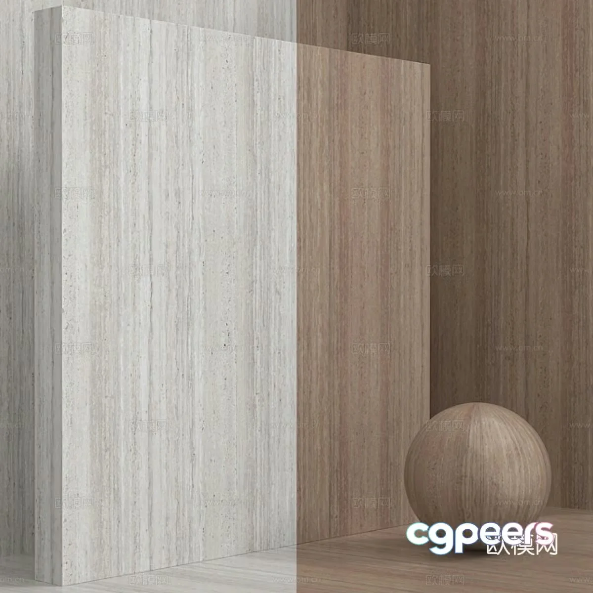 Modern woodgrain stone 3d model