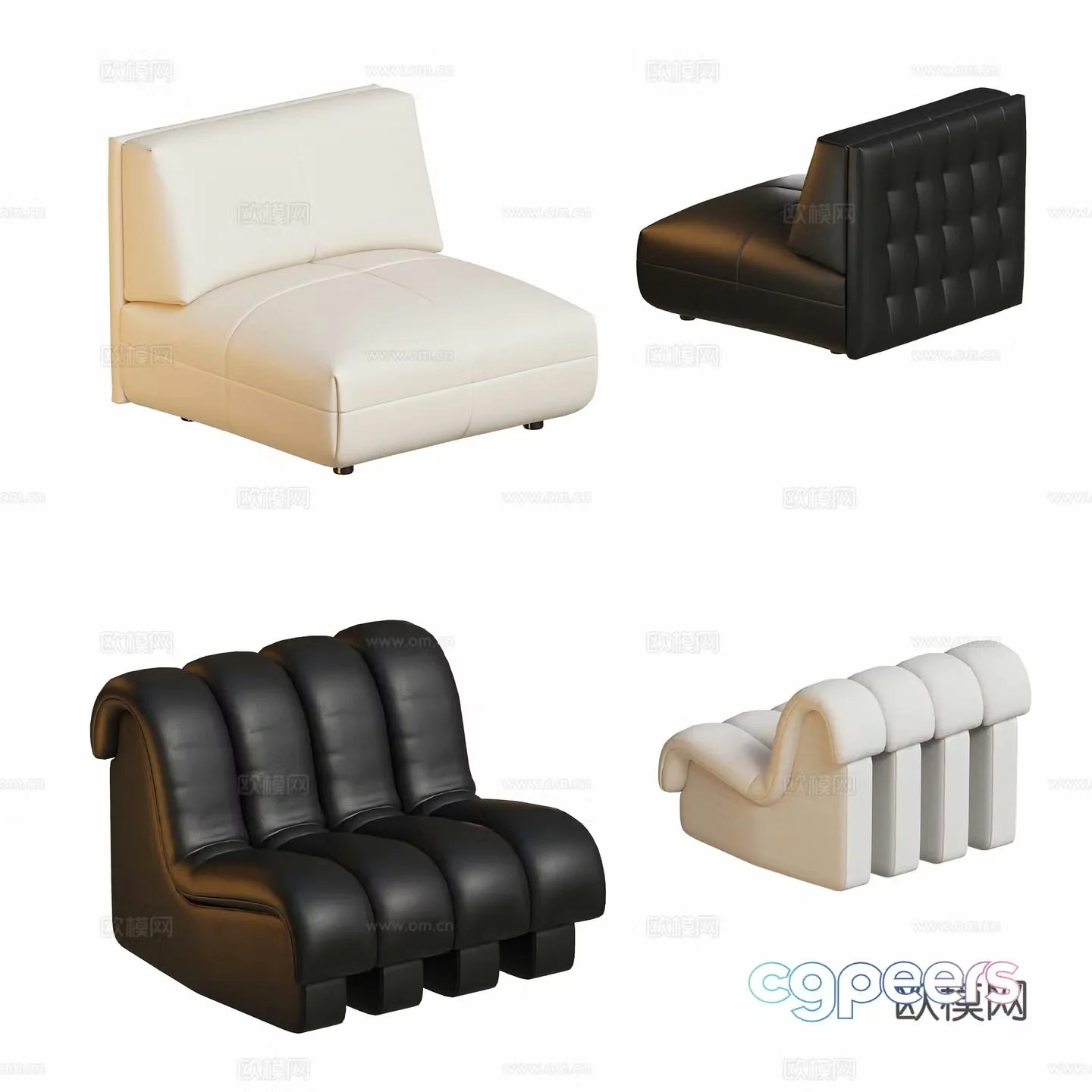 Italian single sofa 3d model