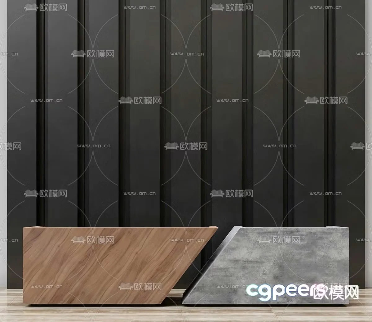 modern service desk reception desk front desk 3d model