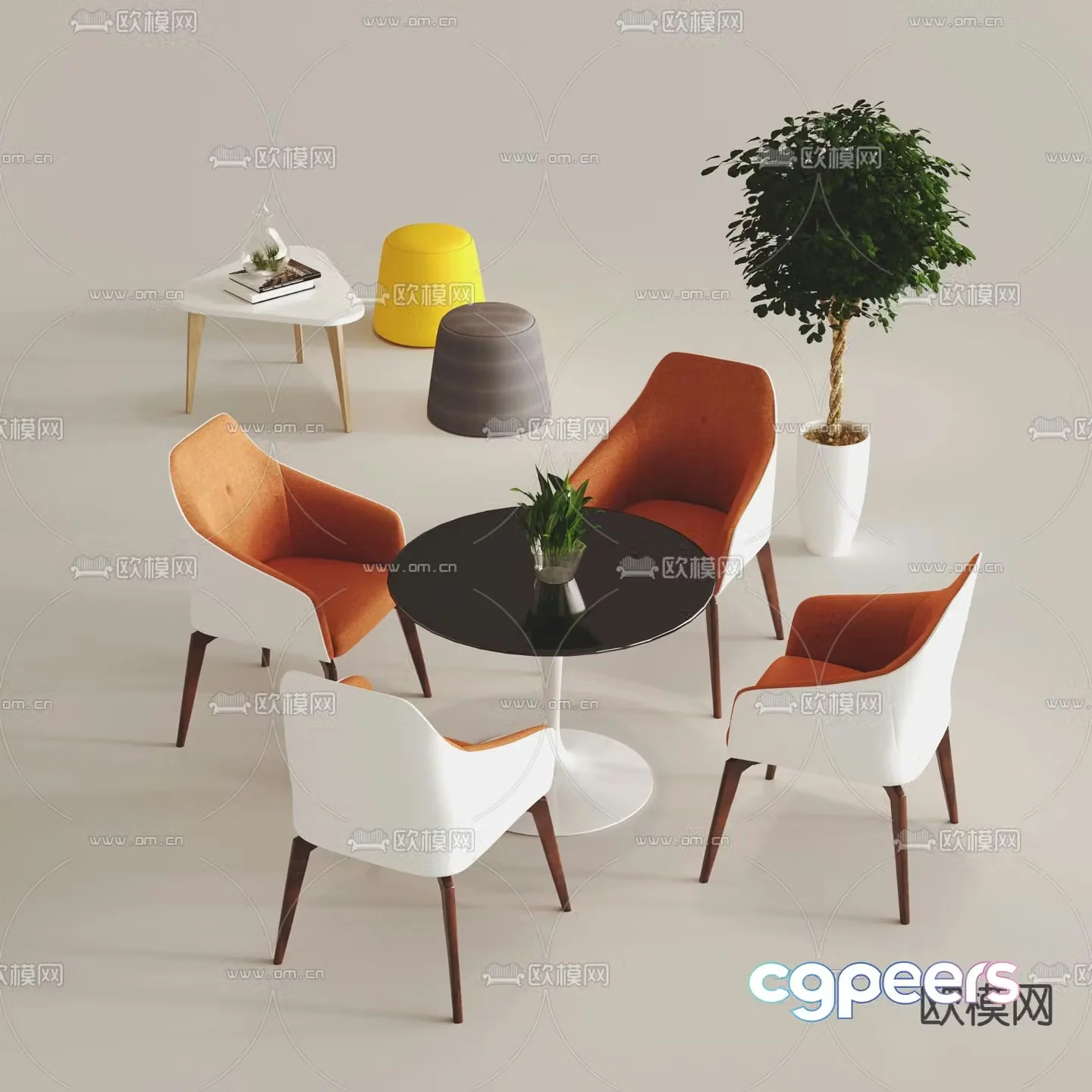 Leisure tables and chairs Negotiation tables and chairs 3d model