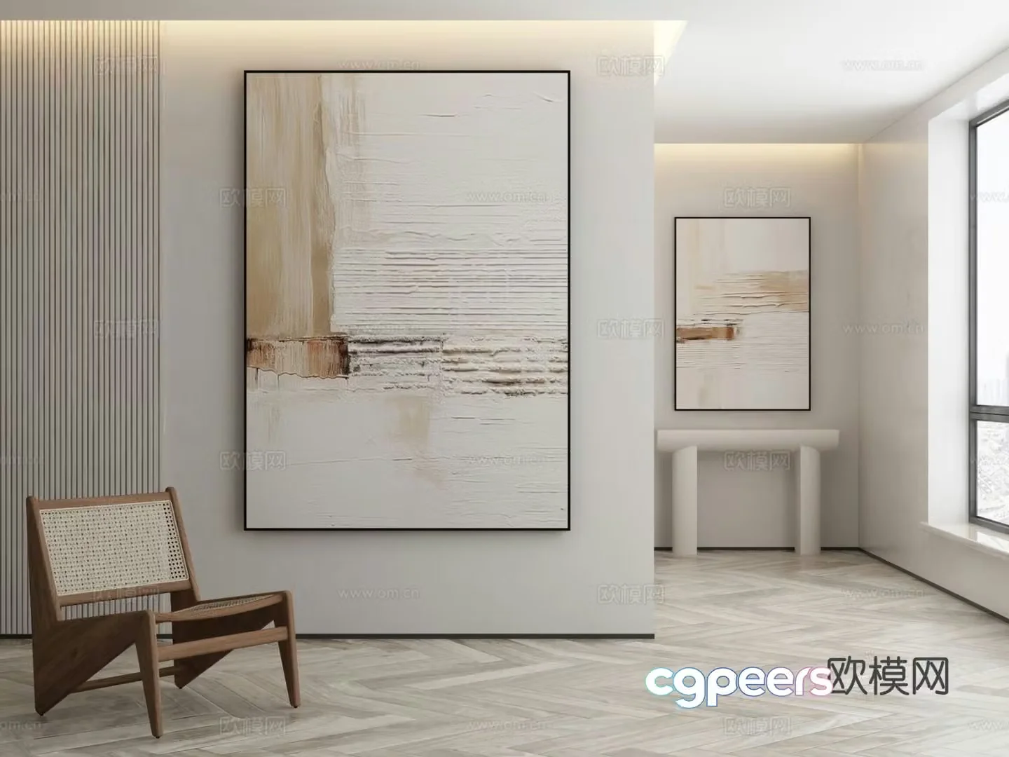 Modern texture painting decorative painting 3d model