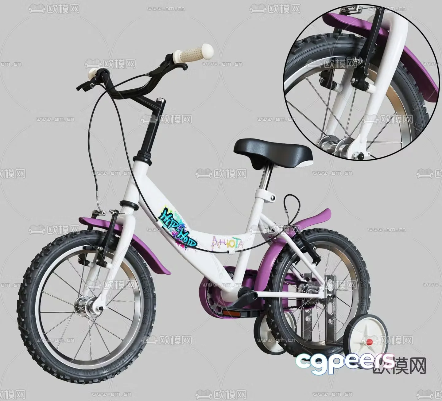 Modern children’s bicycle 3d model