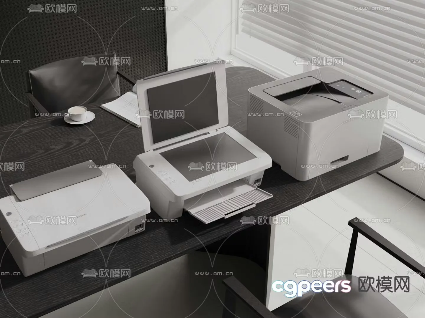 printer copier scanner office equipment 3d model