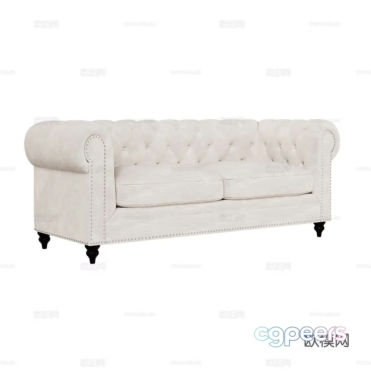 3d model of double sofa