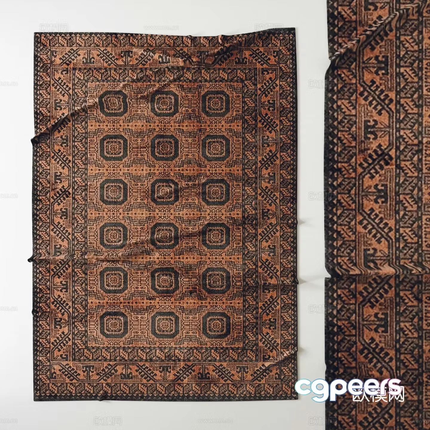 Retro carpet Fabric carpet Living room carpet Bedroom carpet 3d model