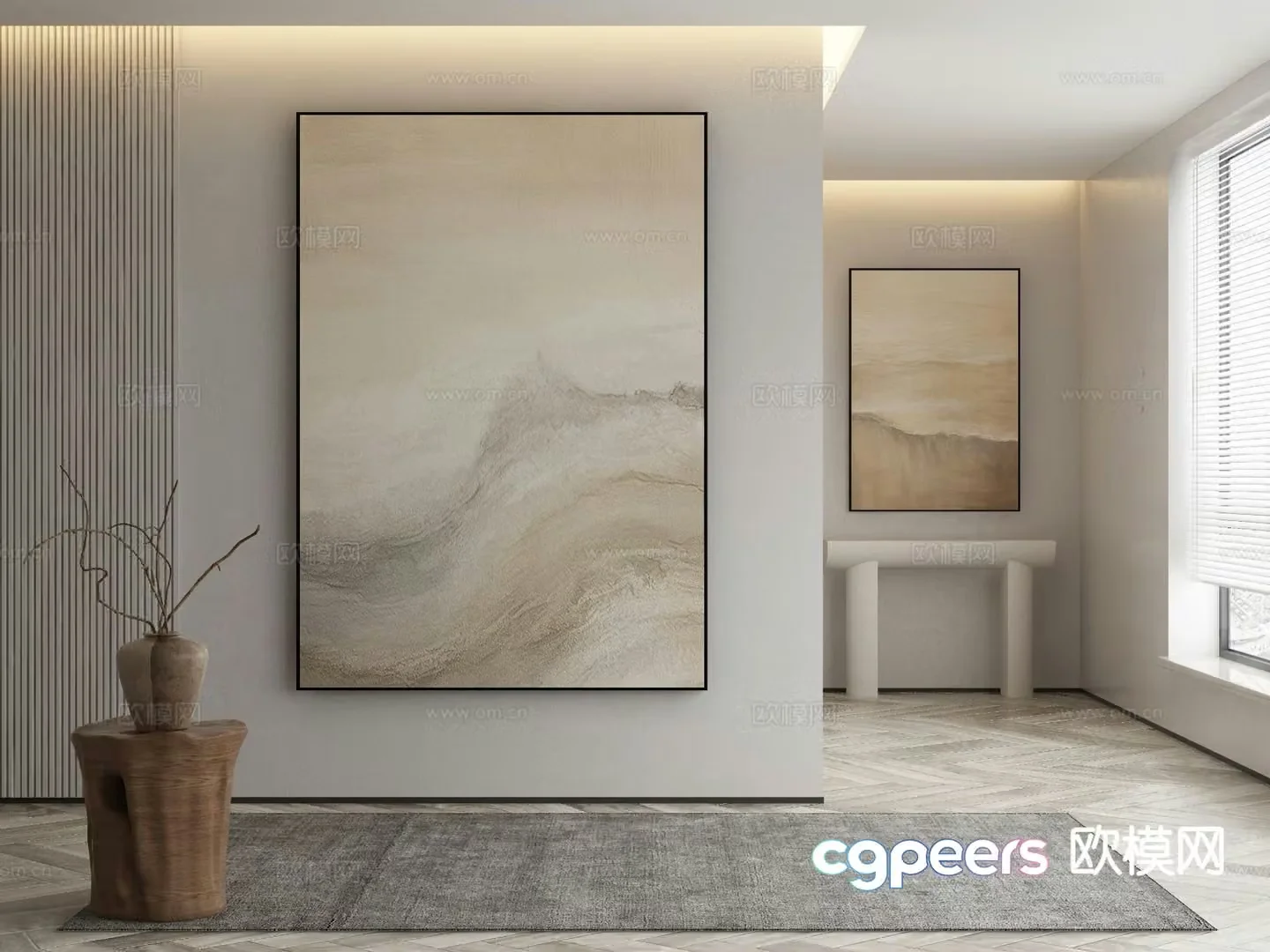 Modern decorative painting abstract painting texture painting 3d model