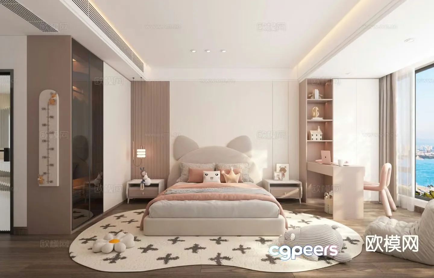 Modern children’s room girl’s room kid’s room 3d model