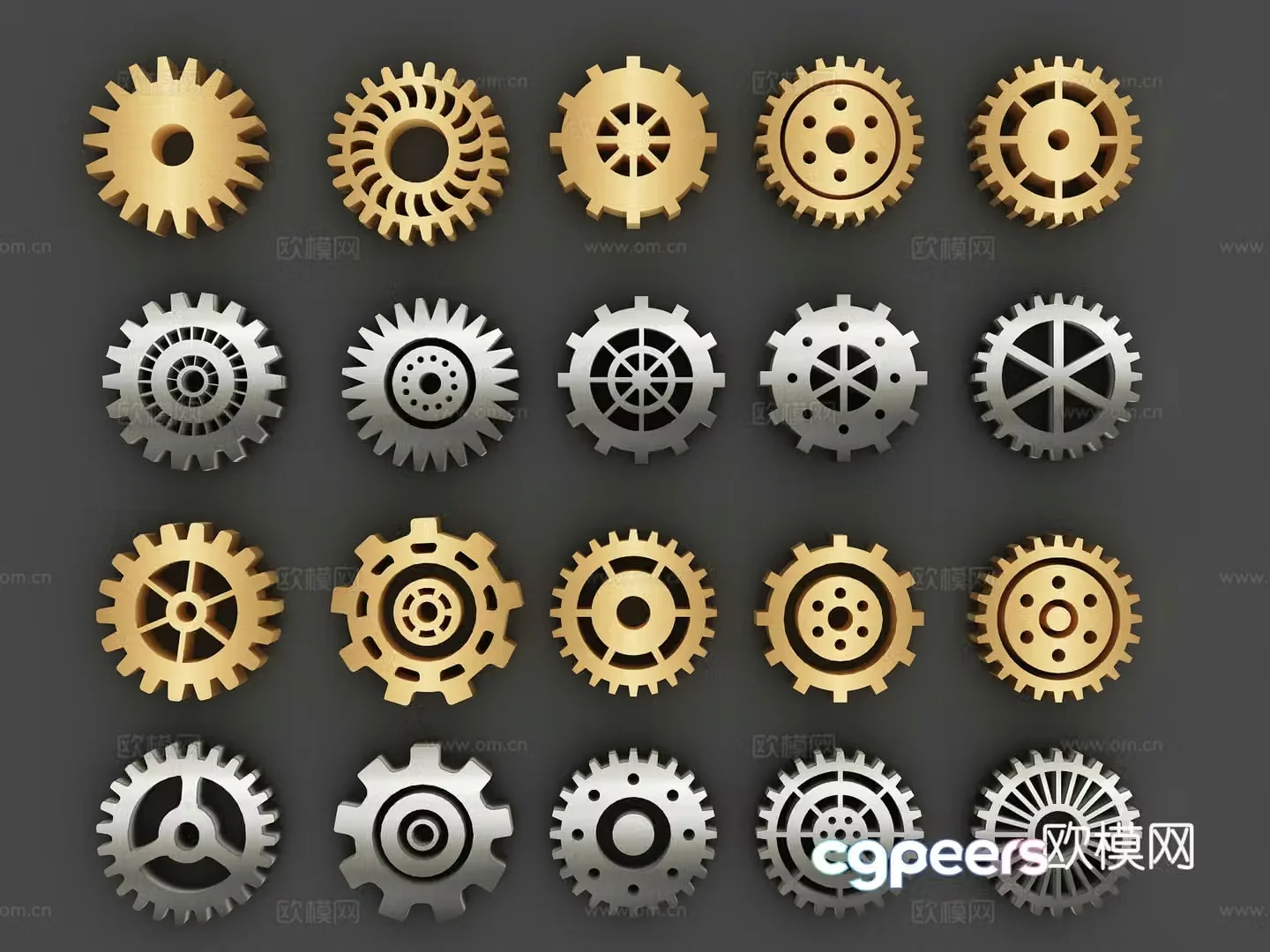 Hardware gear combination mechanical gear industrial gear technology gear pinion gear machinery 3d model