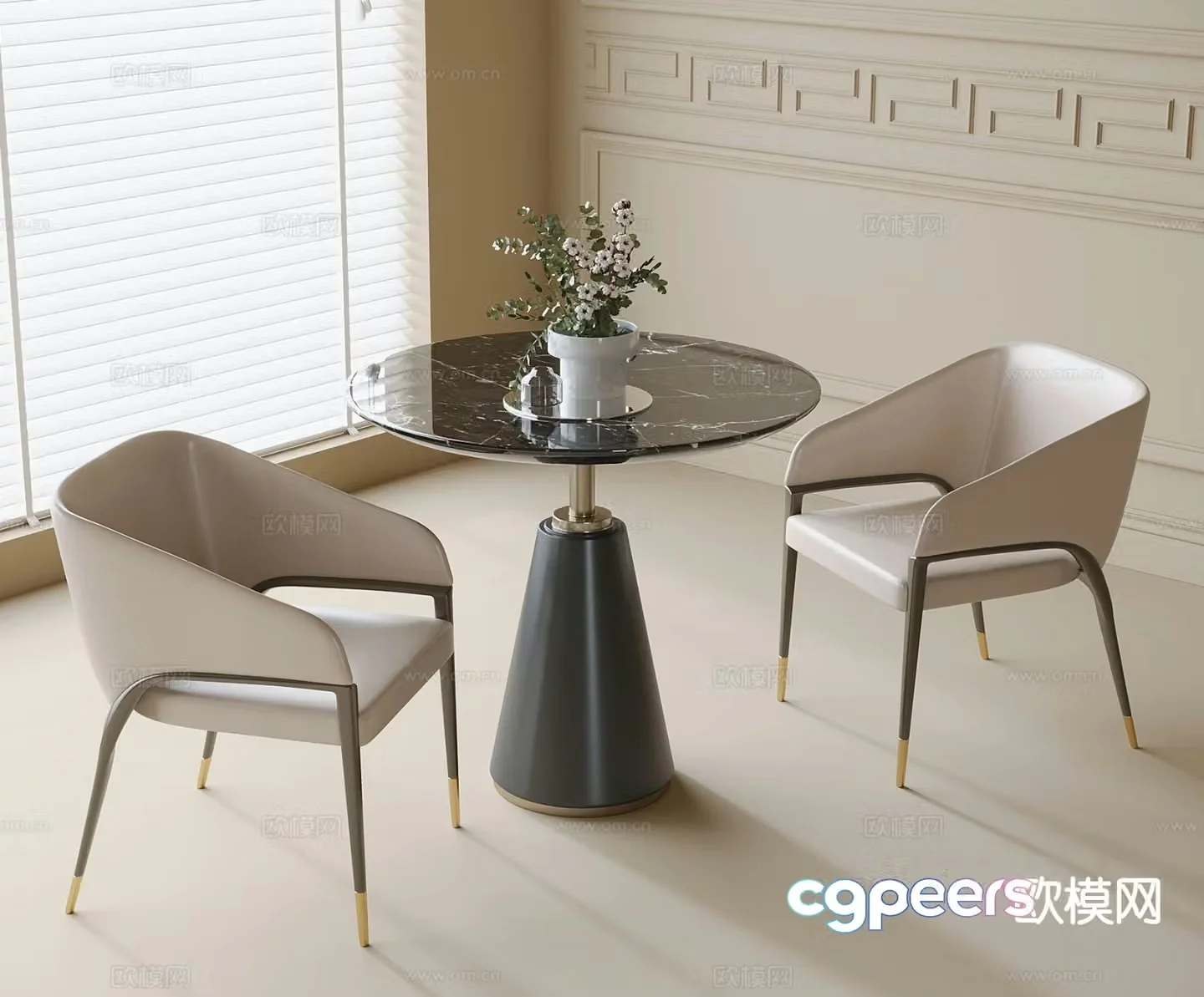 Leisure tables and chairs Negotiation tables and chairs 3d model