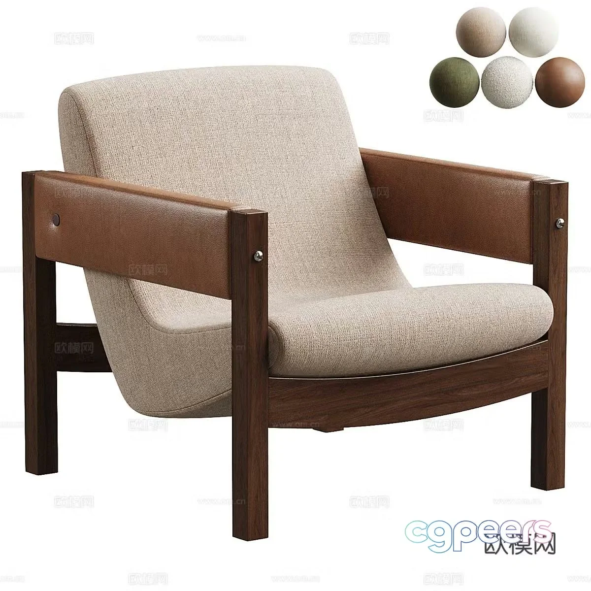 Medieval style chair leisure chair 3d model