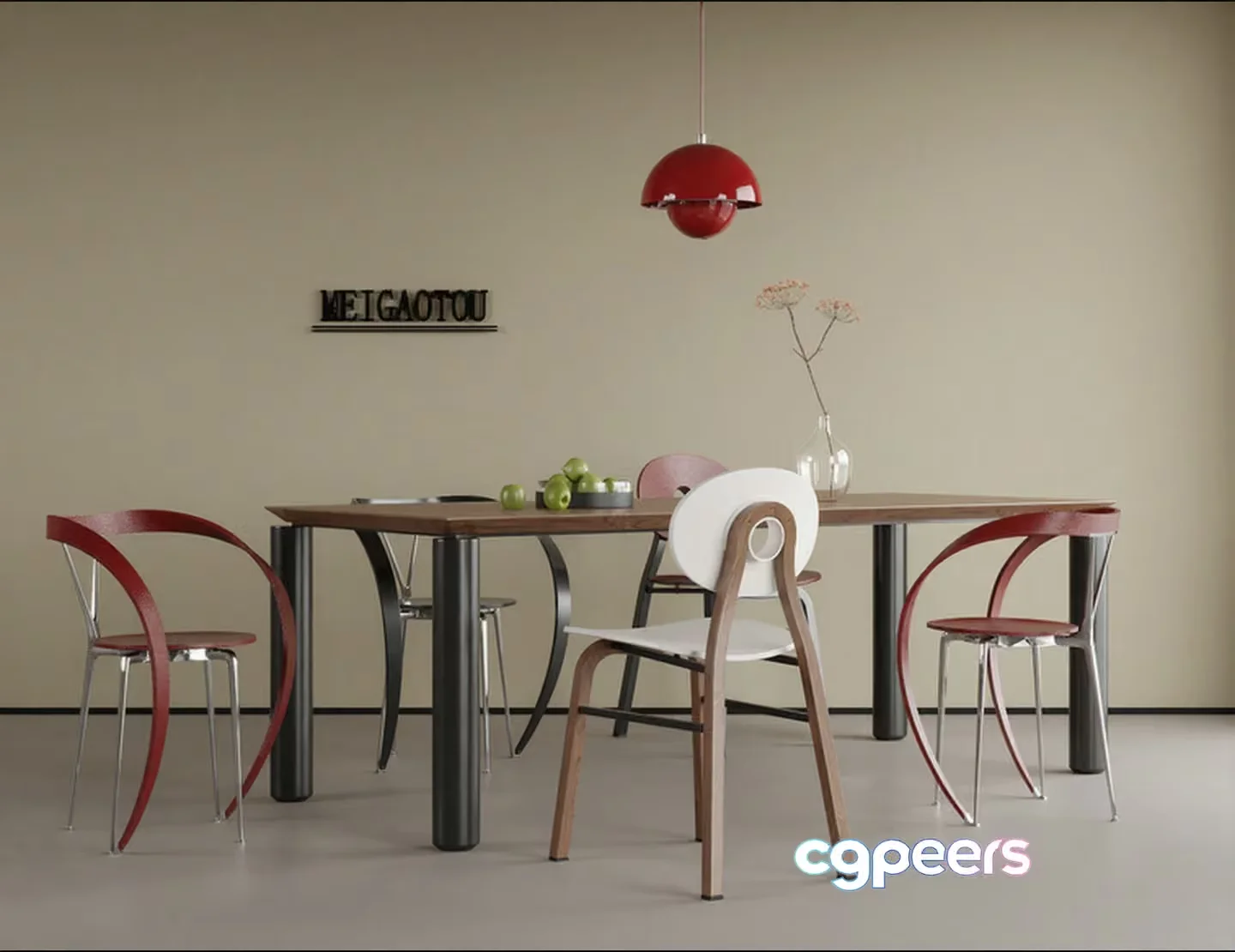 Modern Dining Table 3D Model – 20699 – VRAY Render