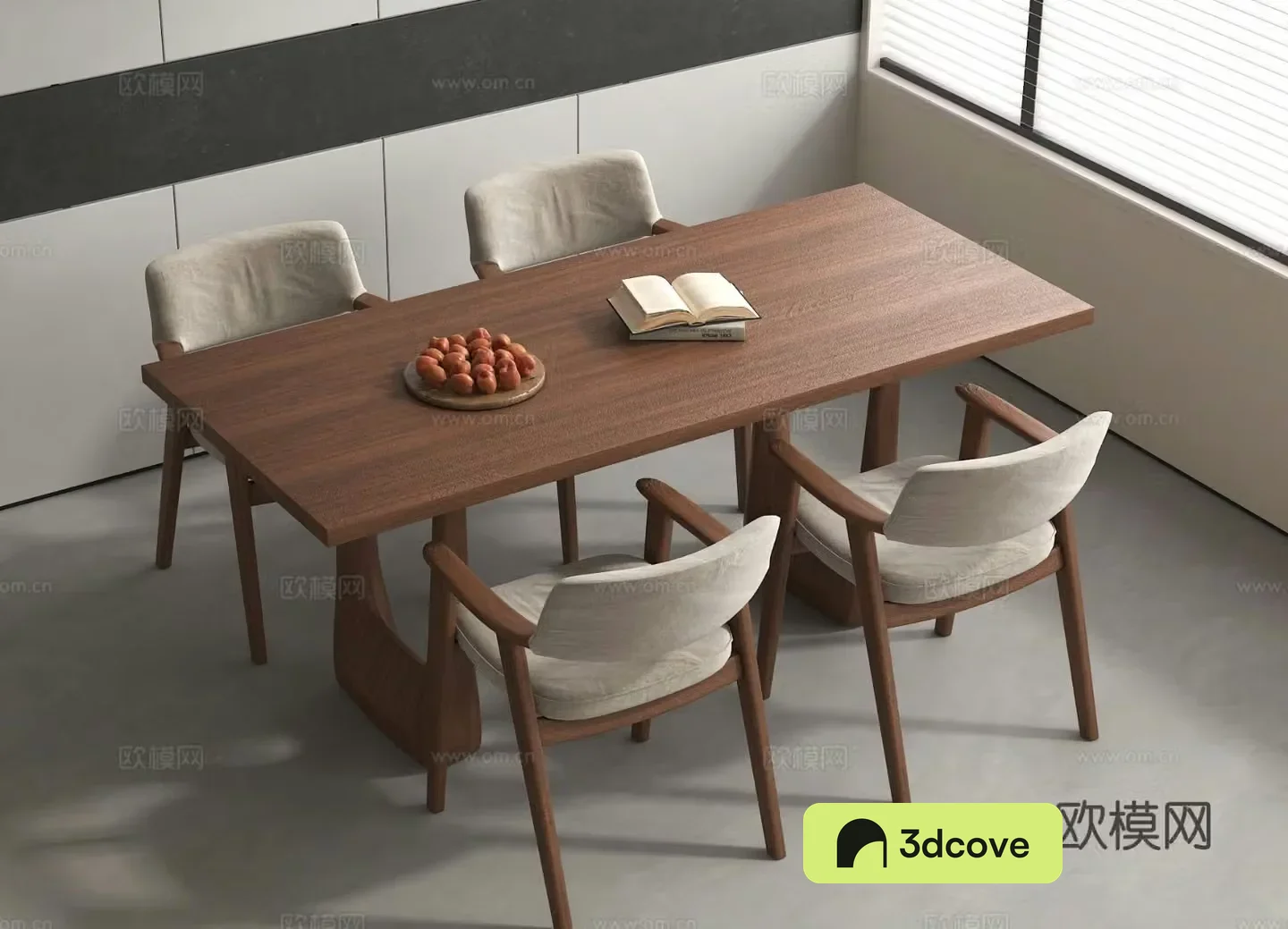 Wabi-sabi dining table and chairs strip dining table