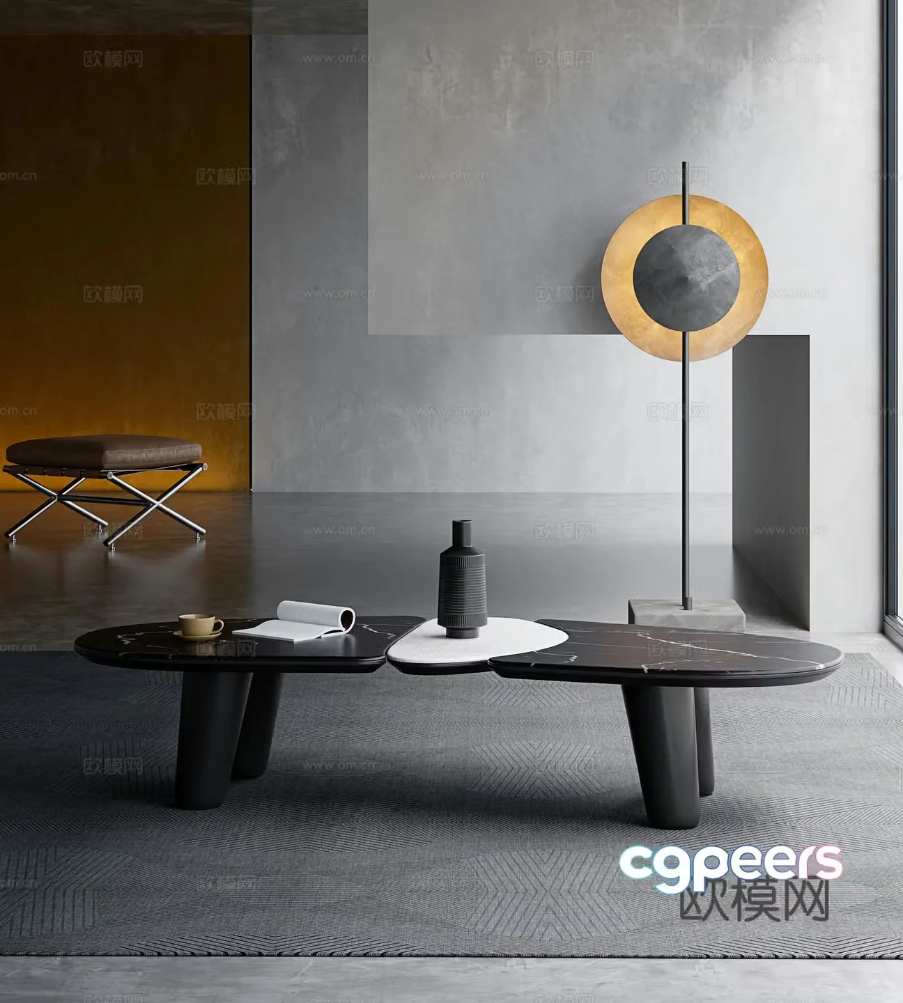 Modern marble coffee table 3d model