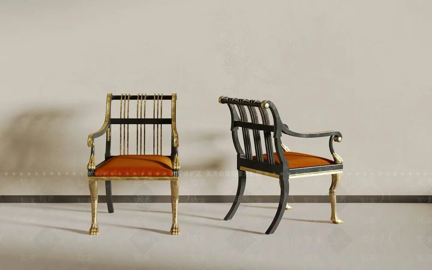 Classic Wooden Chairs 3D Model – 9071 – VRAY Render