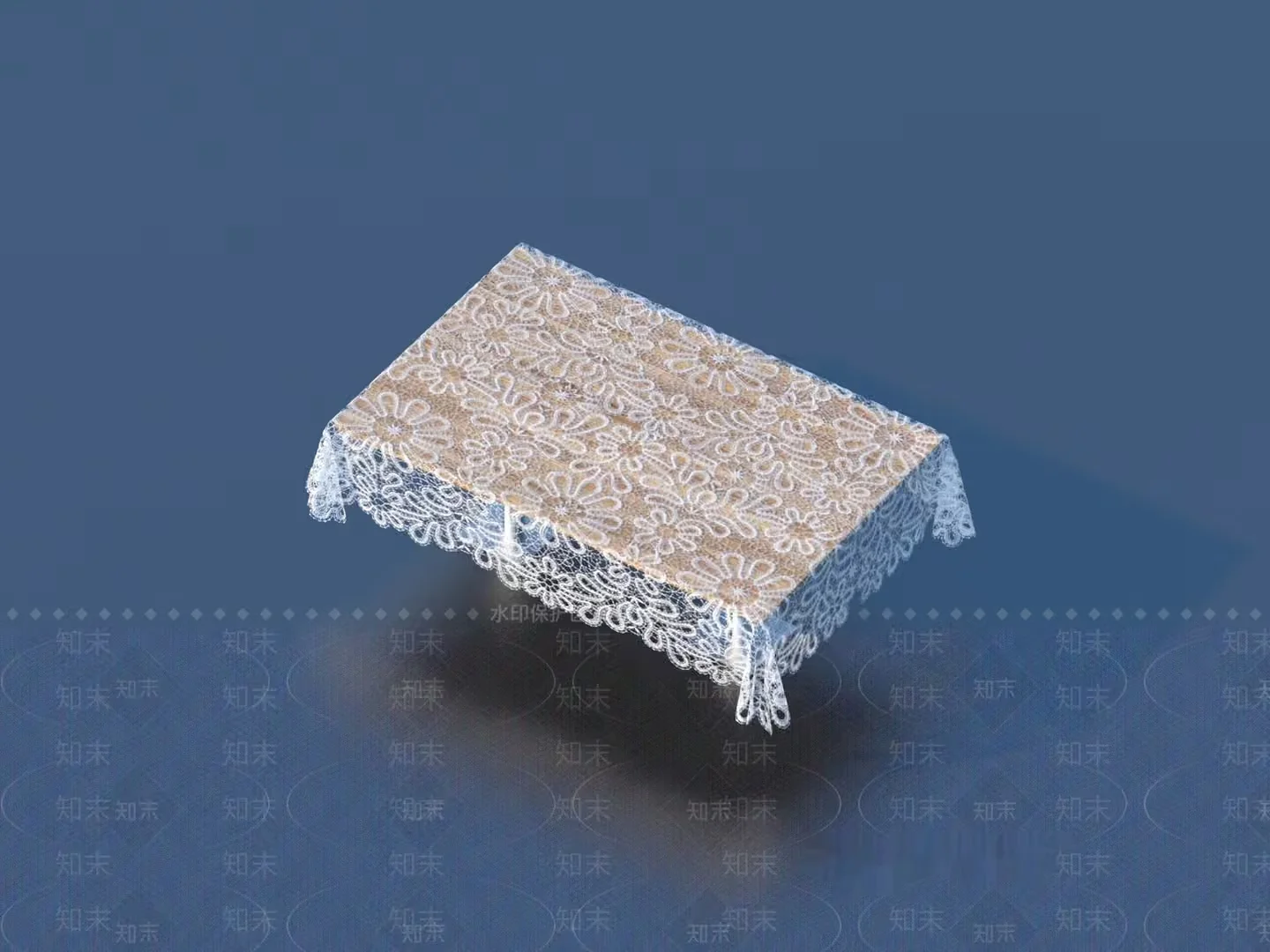 A Beige Lace Tablecloth 3D Model – 16808 – VRAY Render