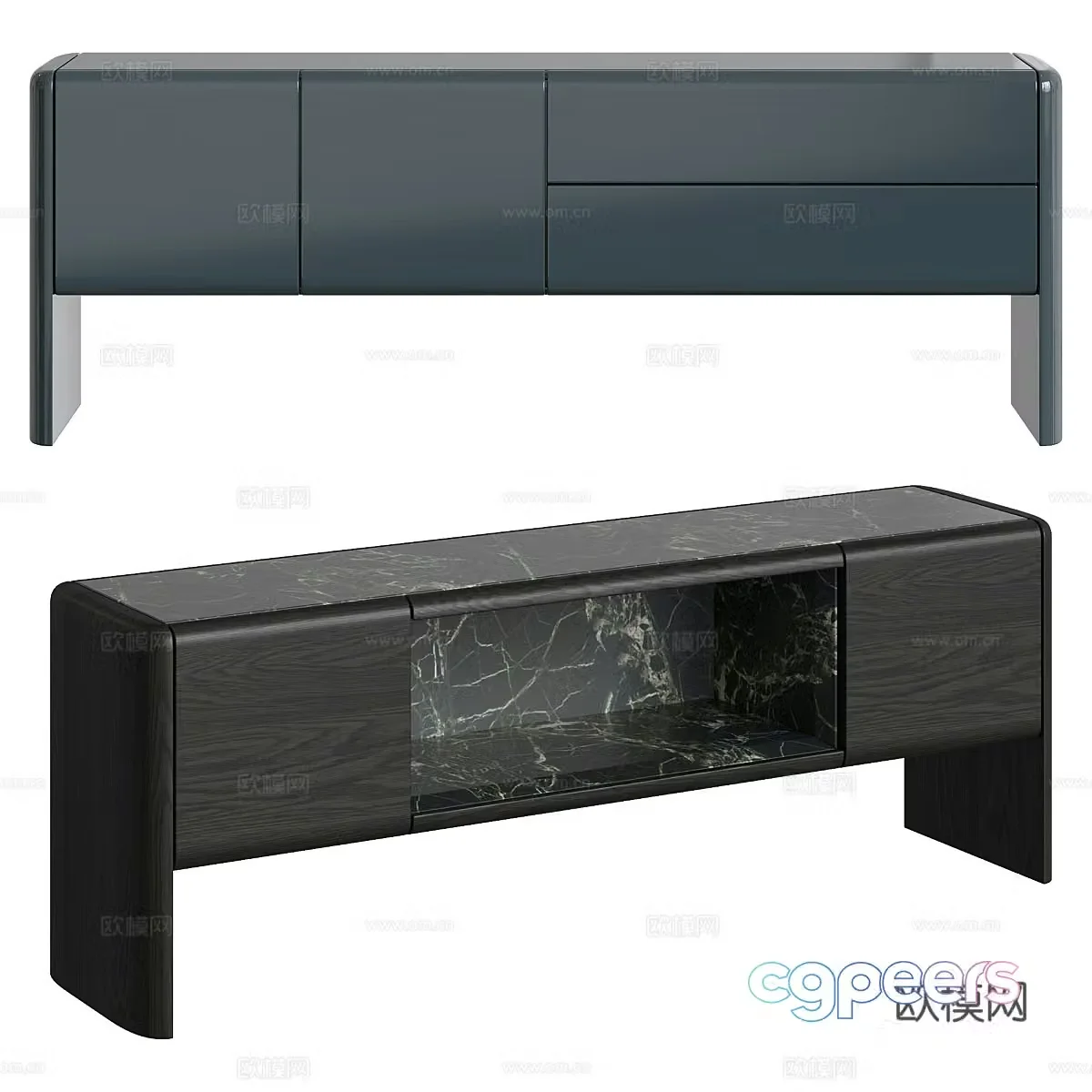Modern Italian Poliform Duke chest of drawers TV cabinet 3d model