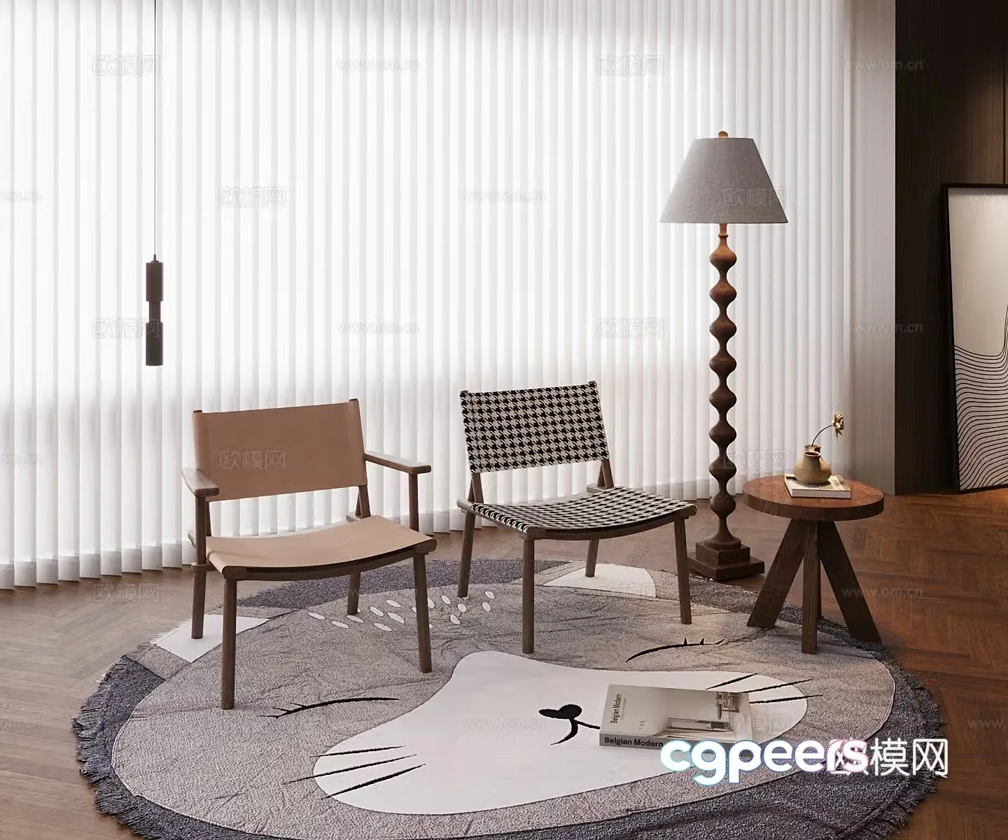 Modern single chair 3d model