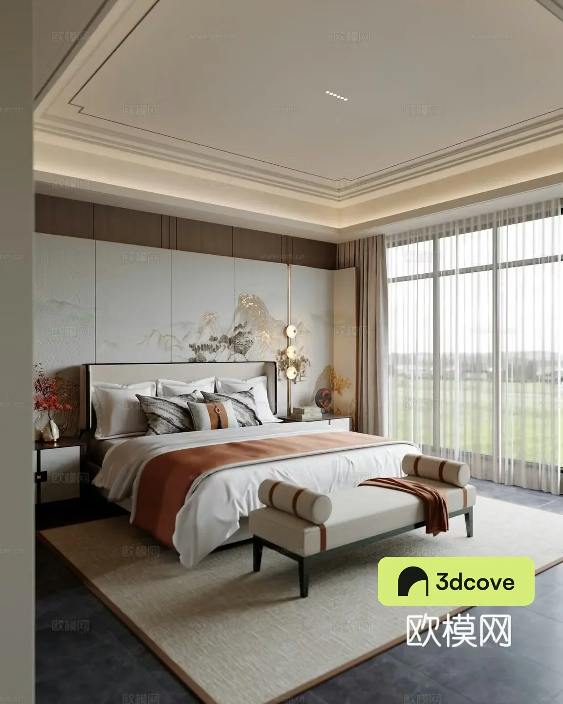 New Chinese style bedroom master bedroom
