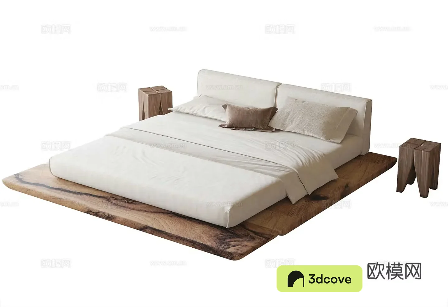 Wabi-sabi double bed suspended bed