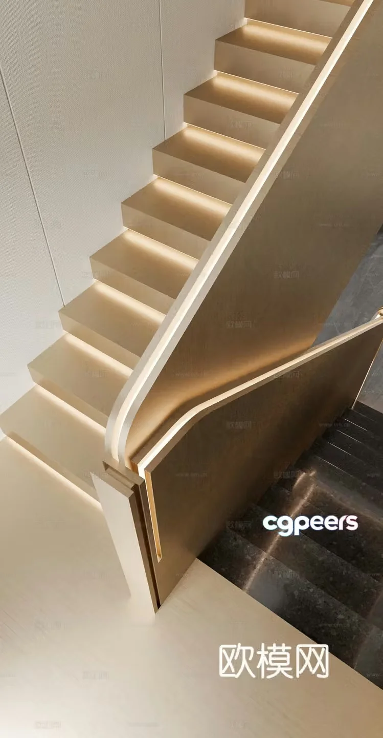 Modern stairwell 3d model
