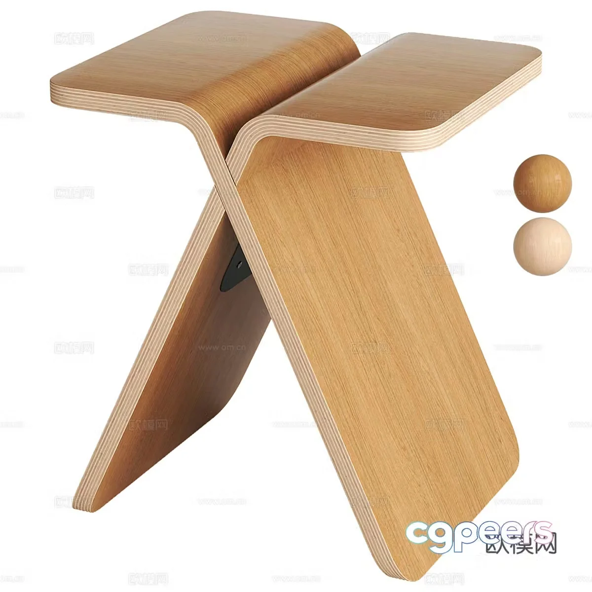 New Chinese wooden stool makeup stool shoe change stool 3D model