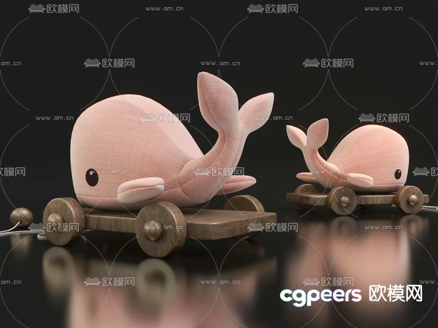 Modern whale doll toy doll 3d model