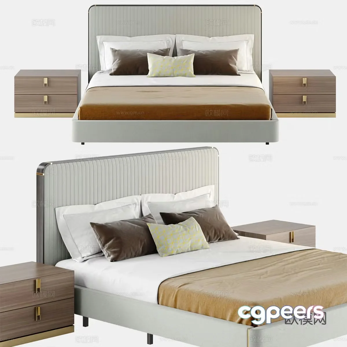 Double bed 3d model