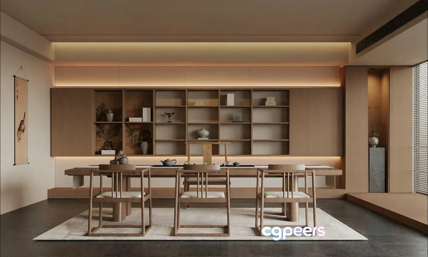Minimalist Dining Room 3D Model – 7733 – VRAY Render