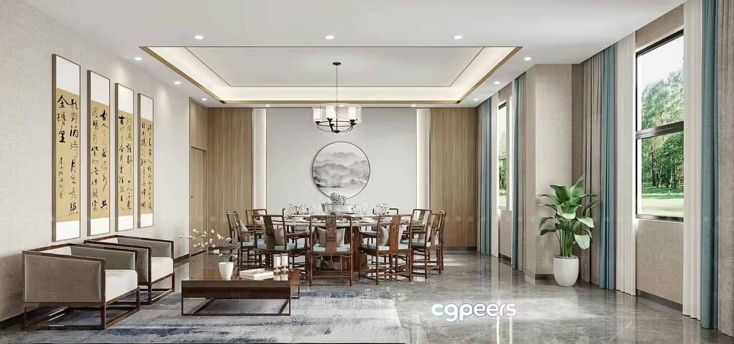 Modern Living Room 3D Model – 6112 – VRAY Render