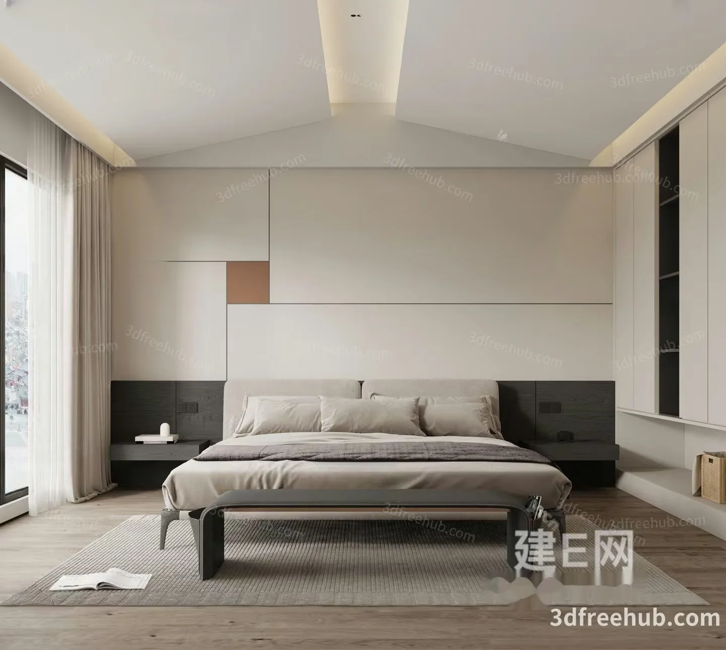 Cozy Bedroom 3D Model – 22229 – VRAY Render