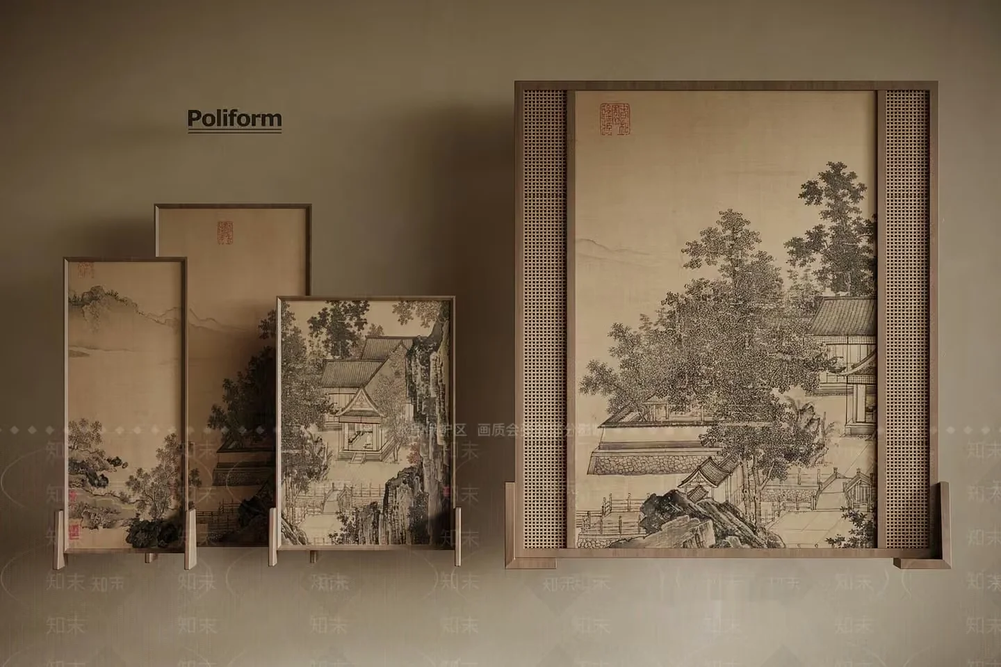Asian-Style Artwork 3D Model – 9507 – VRAY Render